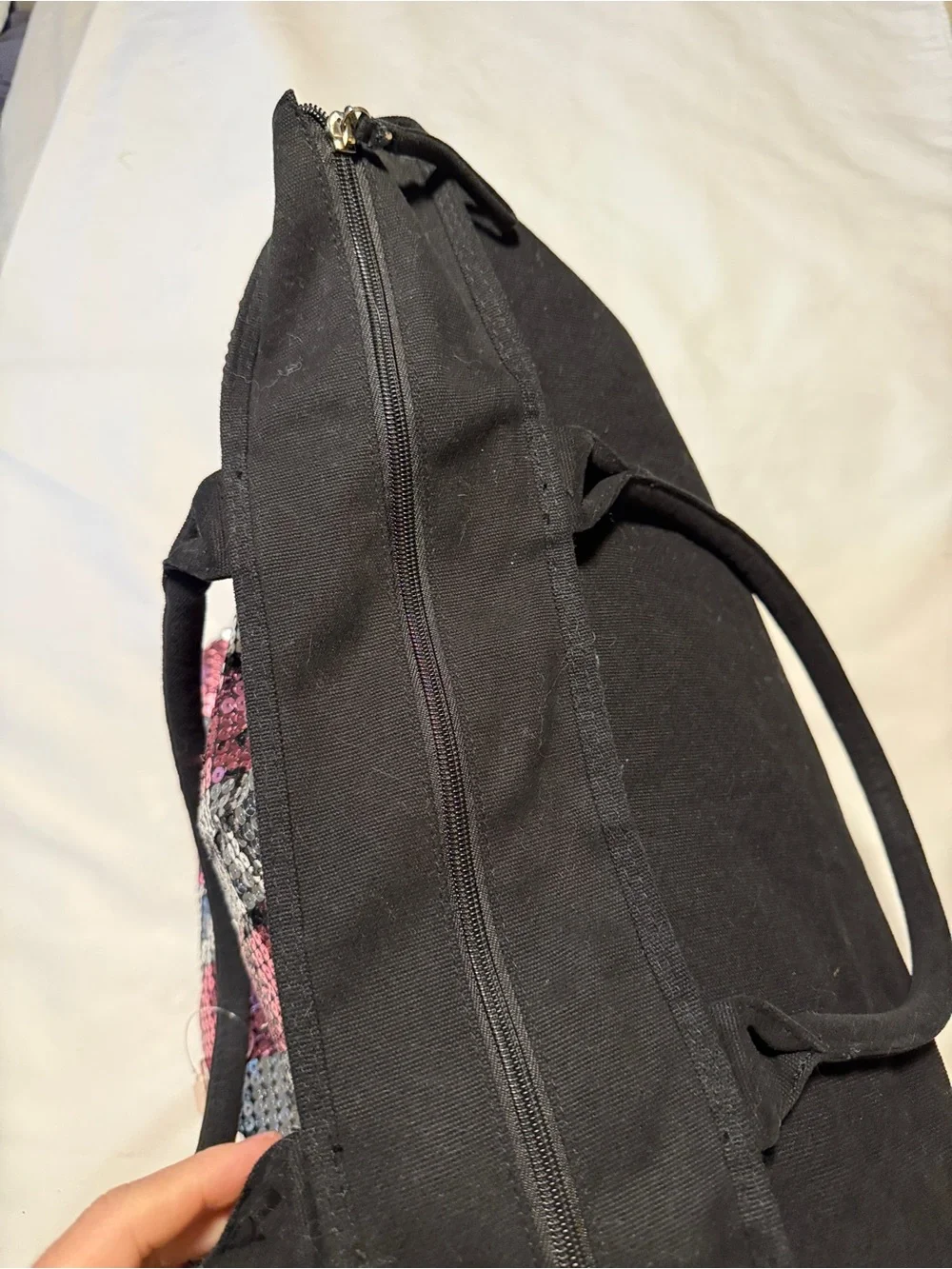 Victoria's Secret Pink Silver Sequin Stripe Tote Bag Y2K Glam nwt